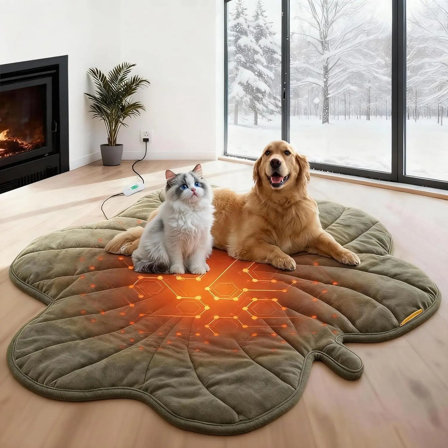 Heated Waterproof Dog Bed Adjustable Temperature And Chew Resistant Cord