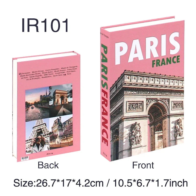 Travel Series Fake Book Decor For Living Room Display Box