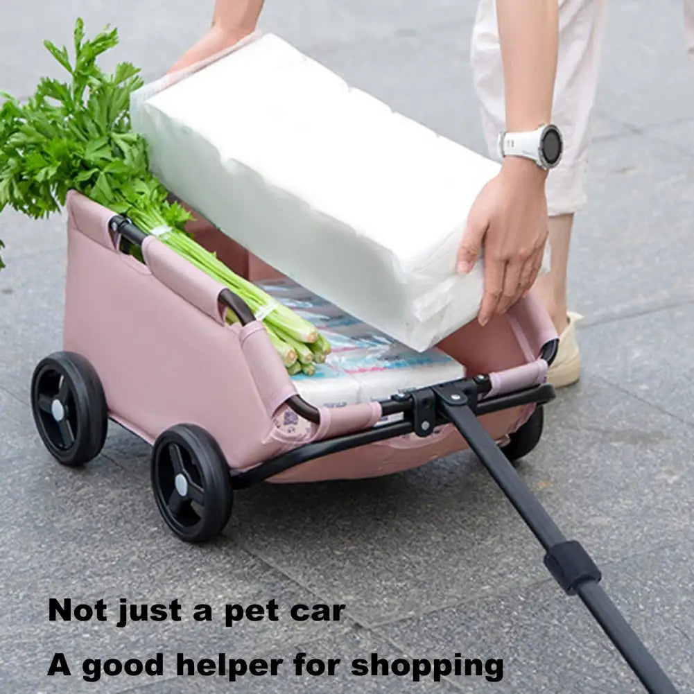 Pet Stroller For Small Dogs And Cats 4 Wheels Folding
