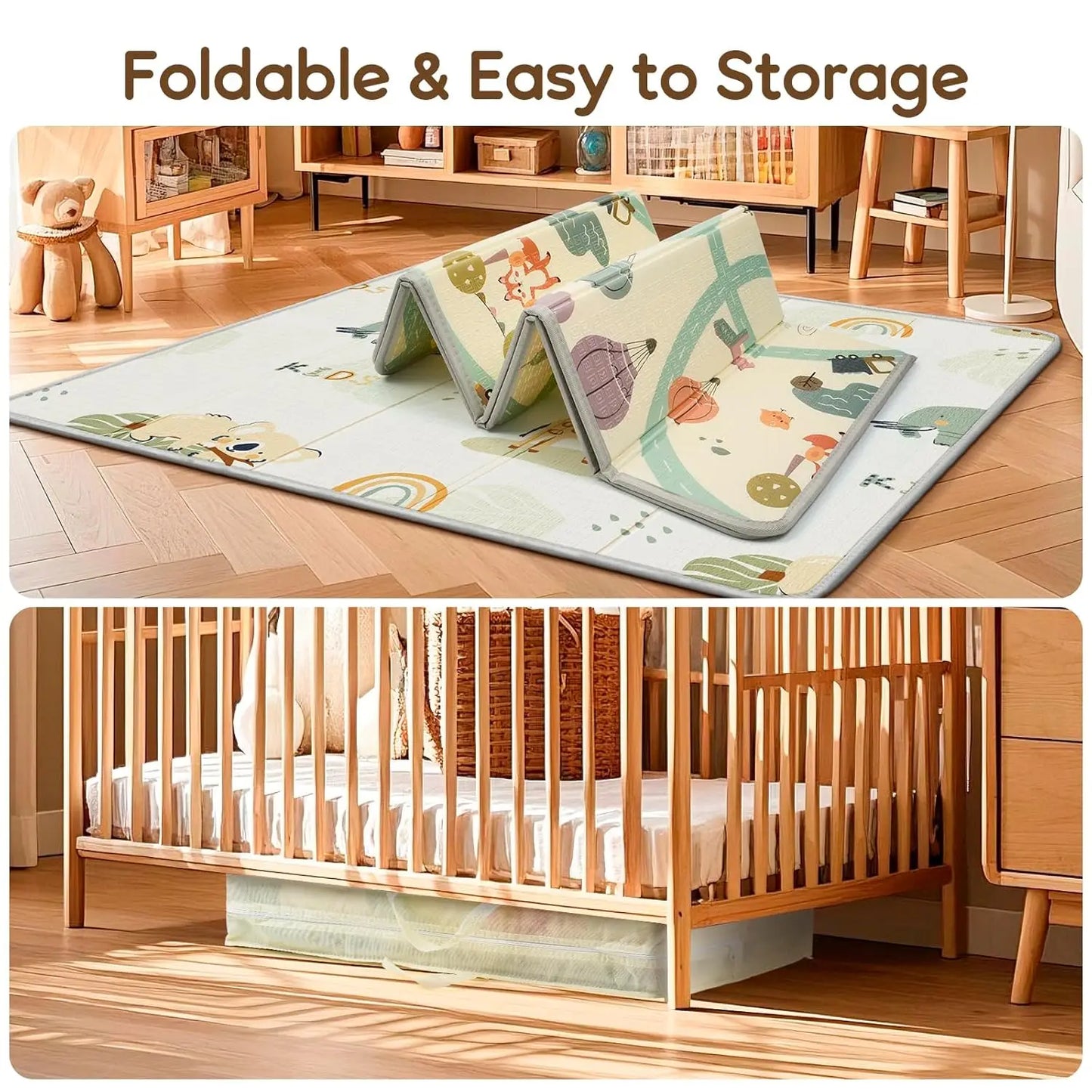Baby Play Mat, PIGLOG 50x50 Playpen Mat, Waterproof Playmats for Babies and Toddlers Kids, Safe Foam Playmat for Tummy Time