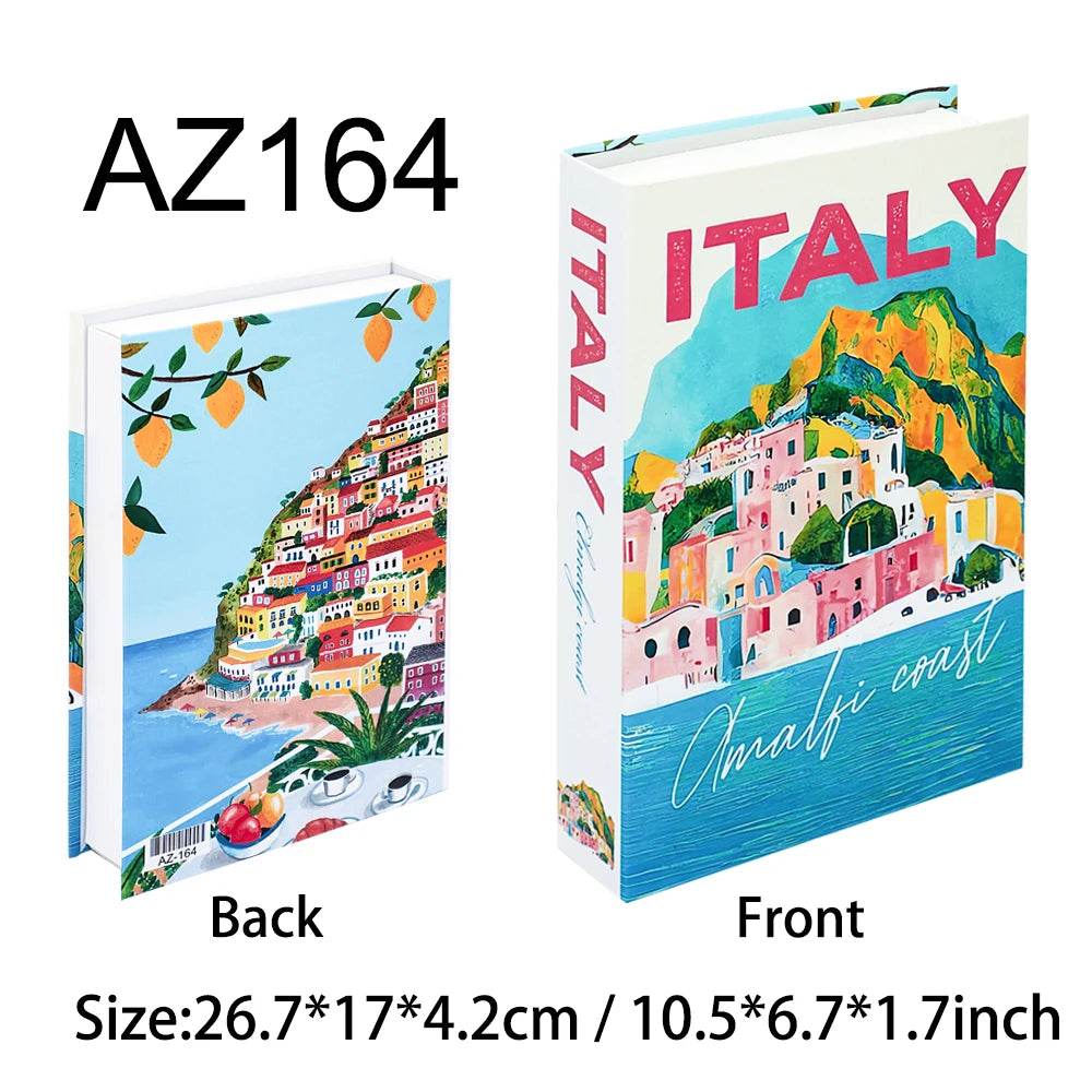 Travel Series Fake Book Decor For Living Room Display Box