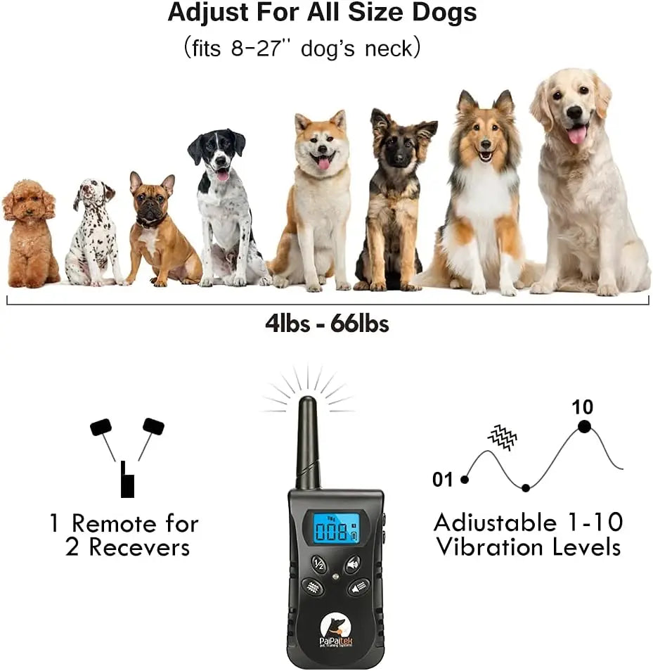 No Shock Dog Training Collar With Remote 1600ft Vibration Waterproof