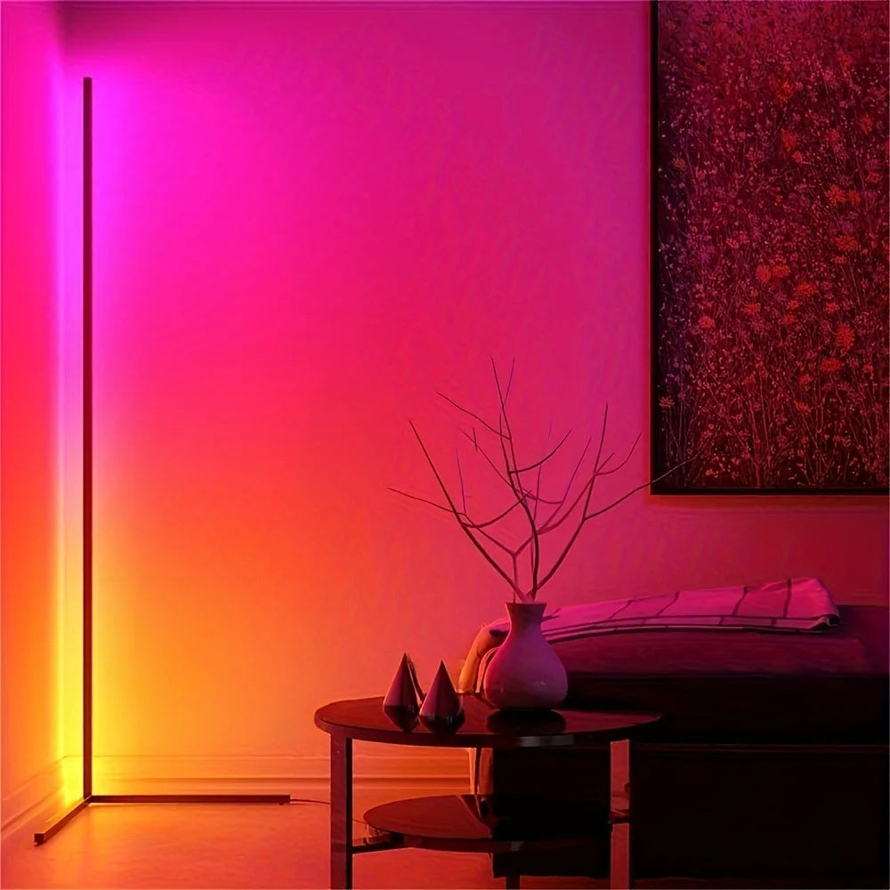 RGB LED Corner Floor Lamp for Living Room and Bedroom