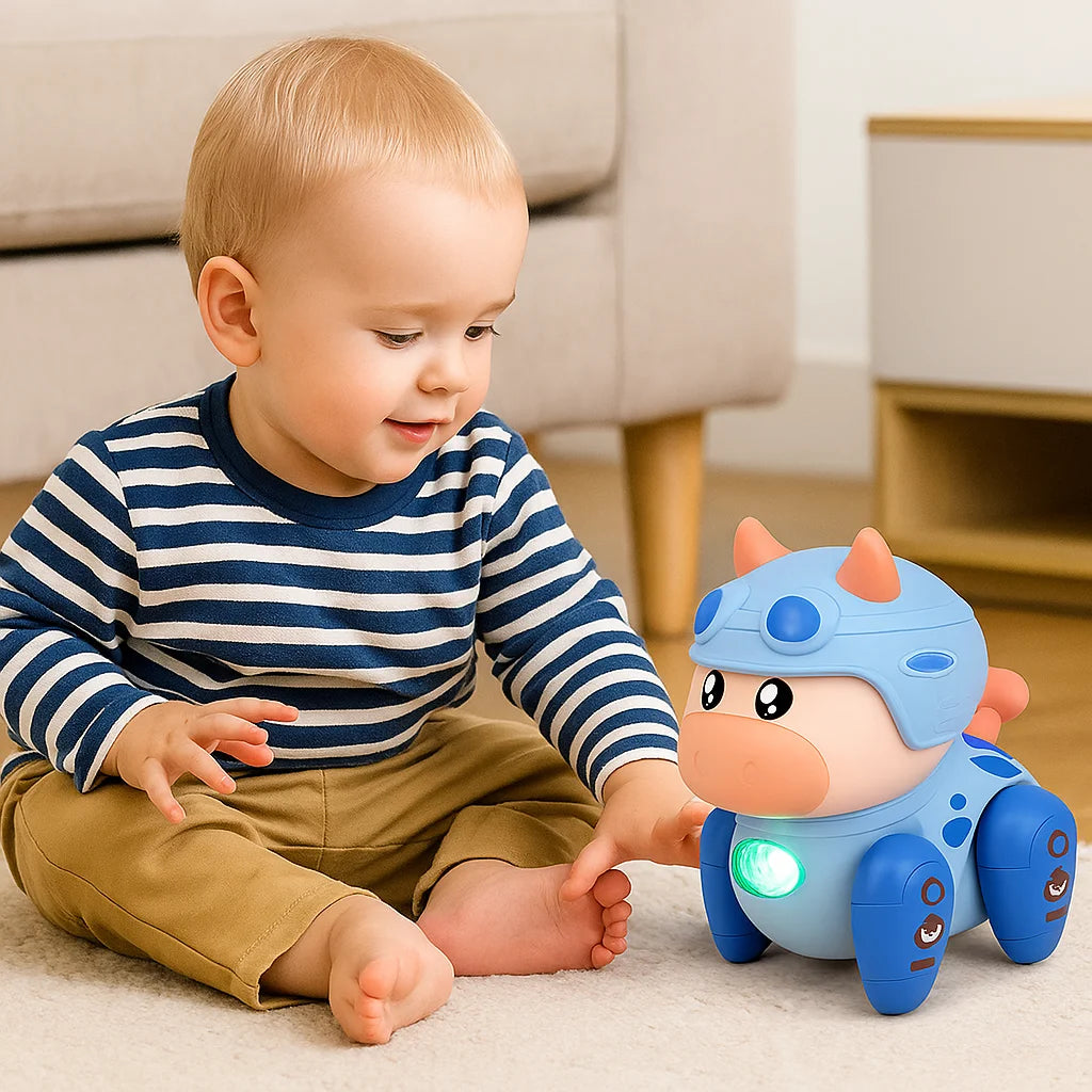 Musical Cow Toy for Kids Dancing Light Up Crawling Walking