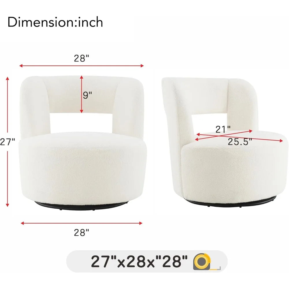 DAFIFY Teddy Fabric Swivel Accent Chair for Modern Living Room