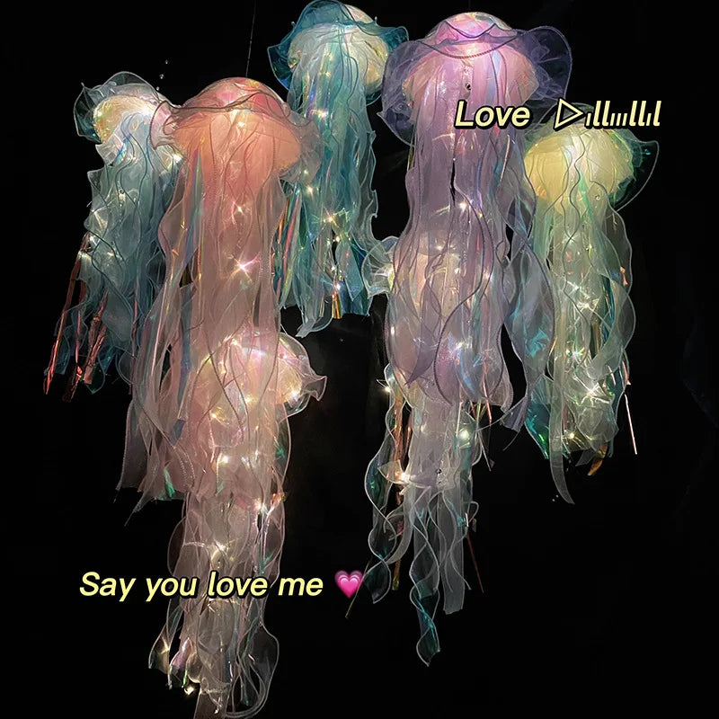 Jellyfish Lantern Mermaid Theme Handheld Party Decorations