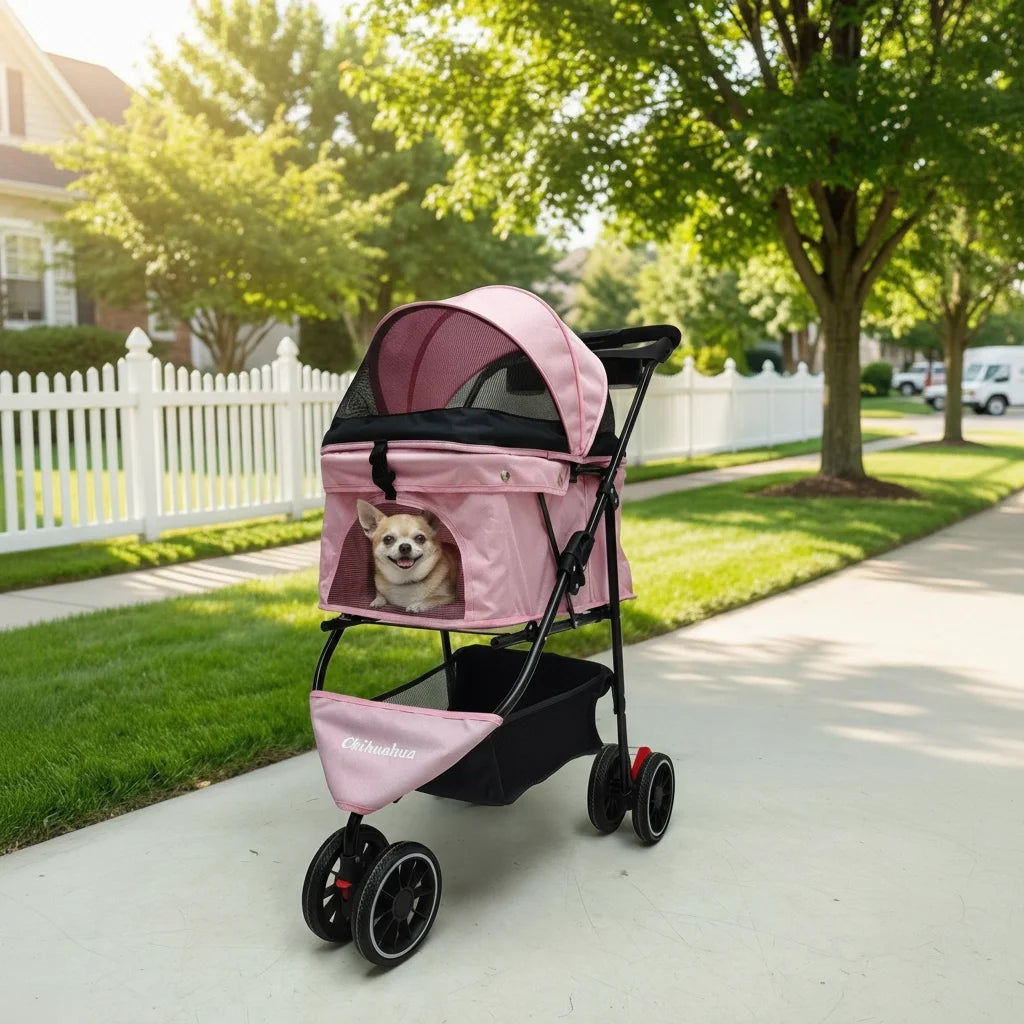 Chihuahua Brand Pet Stroller for Small Dogs and Cats Foldable