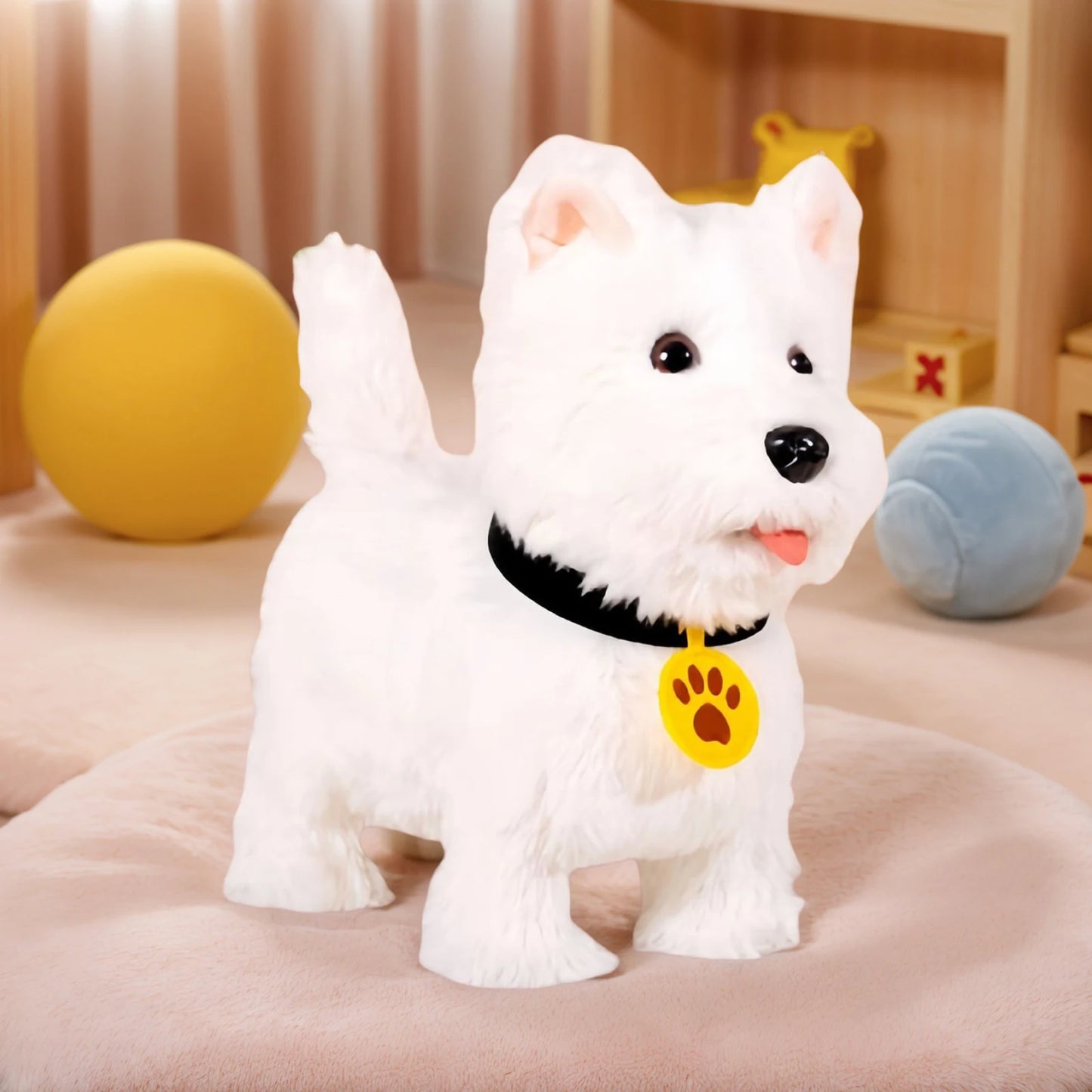 Shunmaii Interactive Plush Puppy Robot Toy Walking Barking Tail Wagging