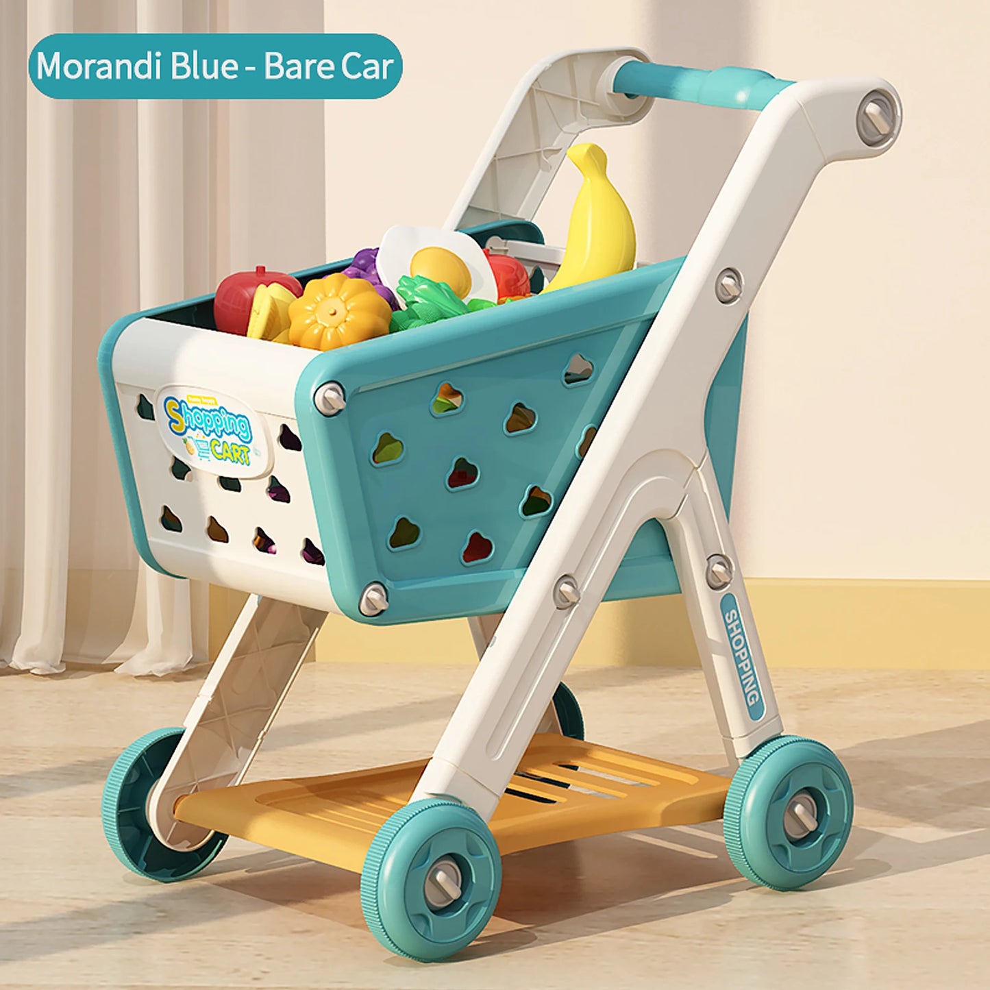 Jovow Shopping Cart Toy for Kids Trolley Pretend Kitchen Supermarket