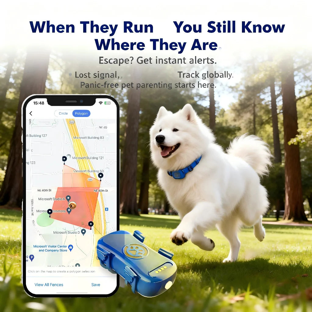 WANWAYTECH GPS Pet Tracker Real Time Tracking Dogs Cats