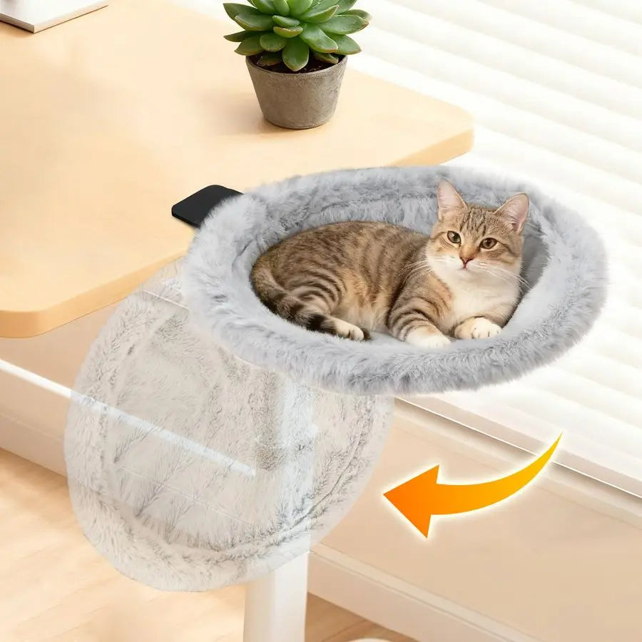 Cat Desk Bed Sunken Hammock With Steel Clamp Holds Up 40 Lbs