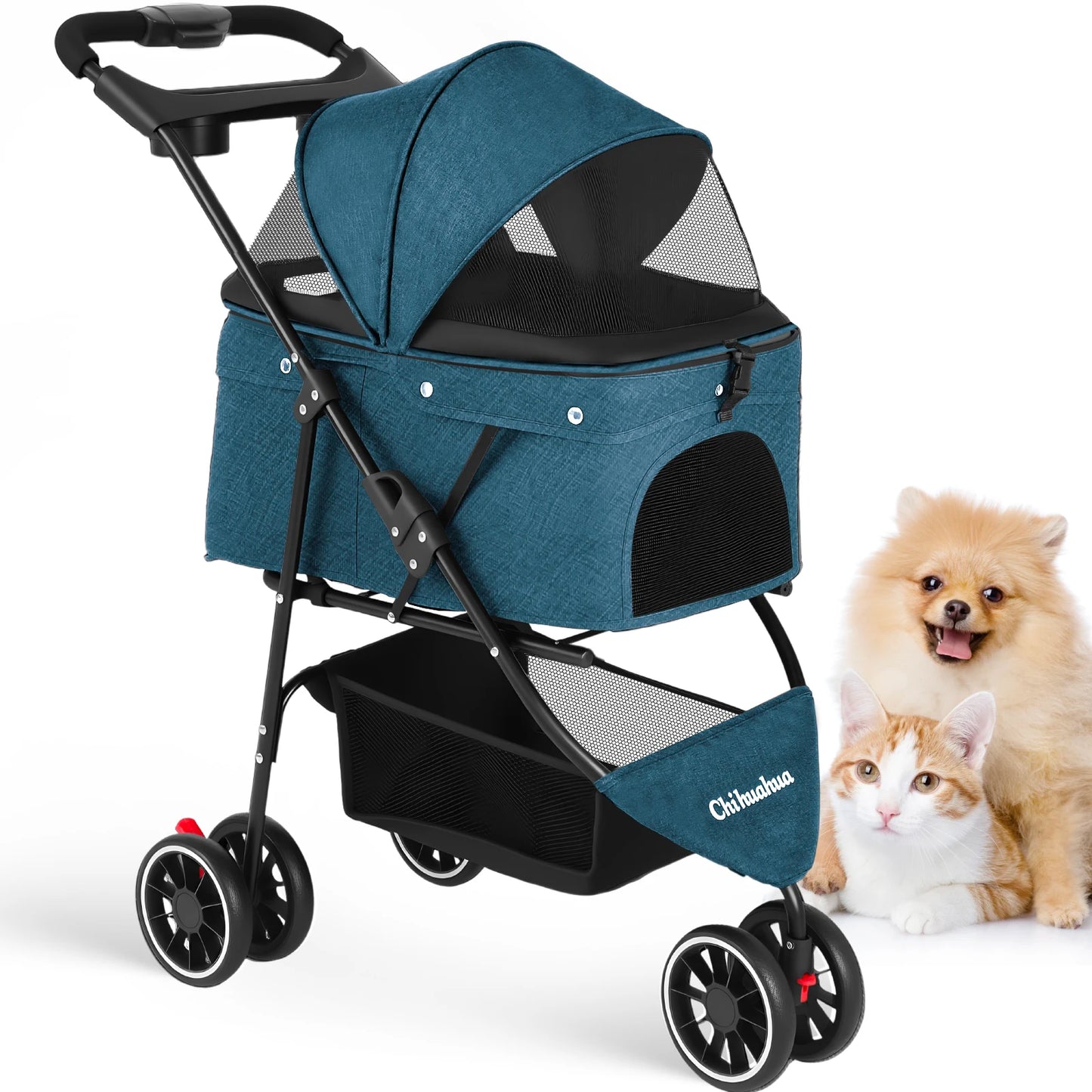 Chihuahua Brand Pet Stroller for Small Dogs and Cats Foldable
