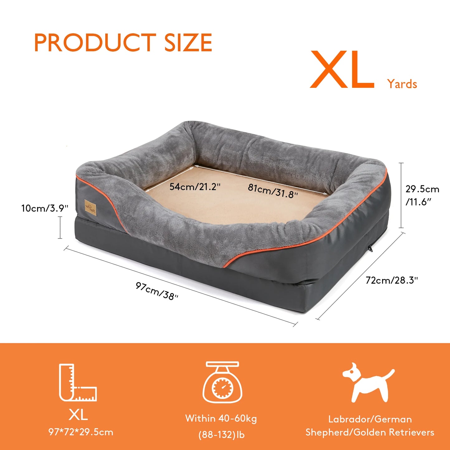 BINGOPAWCN Dog Bed Anti Allergy Warm Fleece With Washable Cover