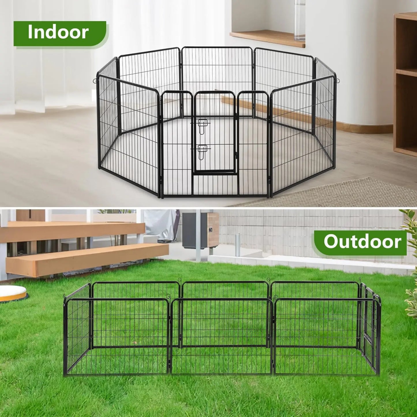 Dog Playpen Heavy Duty Metal Exercise Pen Indoor Outdoor