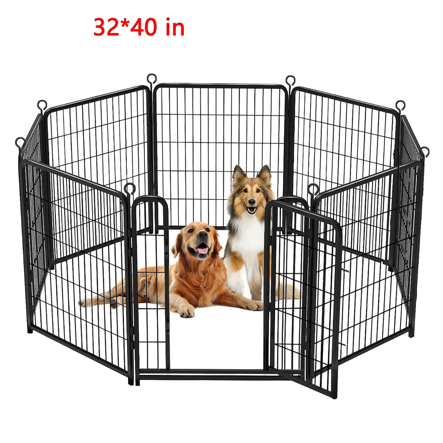 NONECN Square Tube Dog Playpen for Yard Outdoor 7 Panels