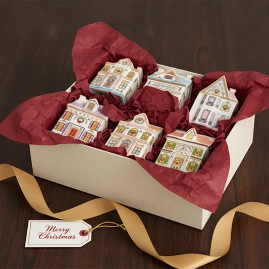Cute Cartoon Holiday Village Spice House Ornament Mini Gingerbread Jars Decor