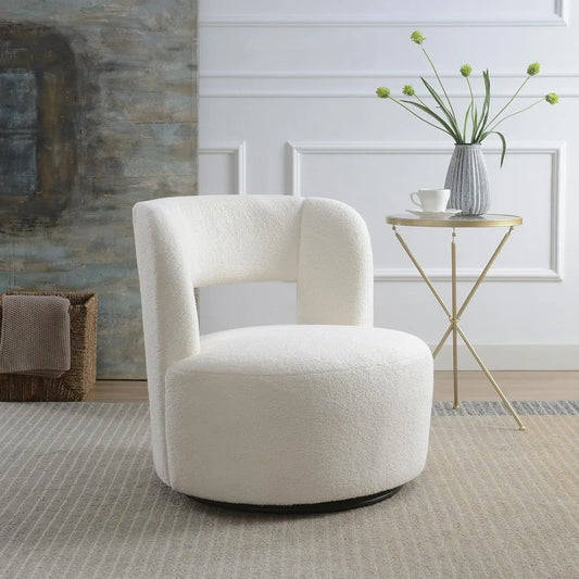 DAFIFY Teddy Fabric Swivel Accent Chair for Modern Living Room