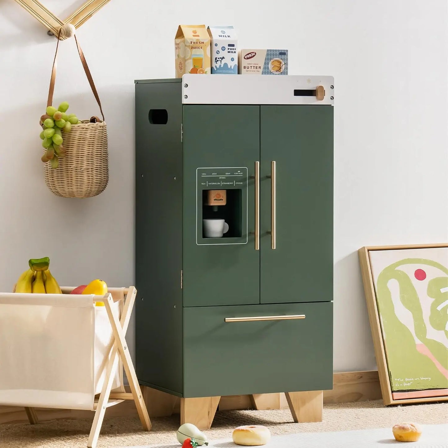 Robotime Robud Vintage Wooden Toy Kitchen Oven And Fridge Set