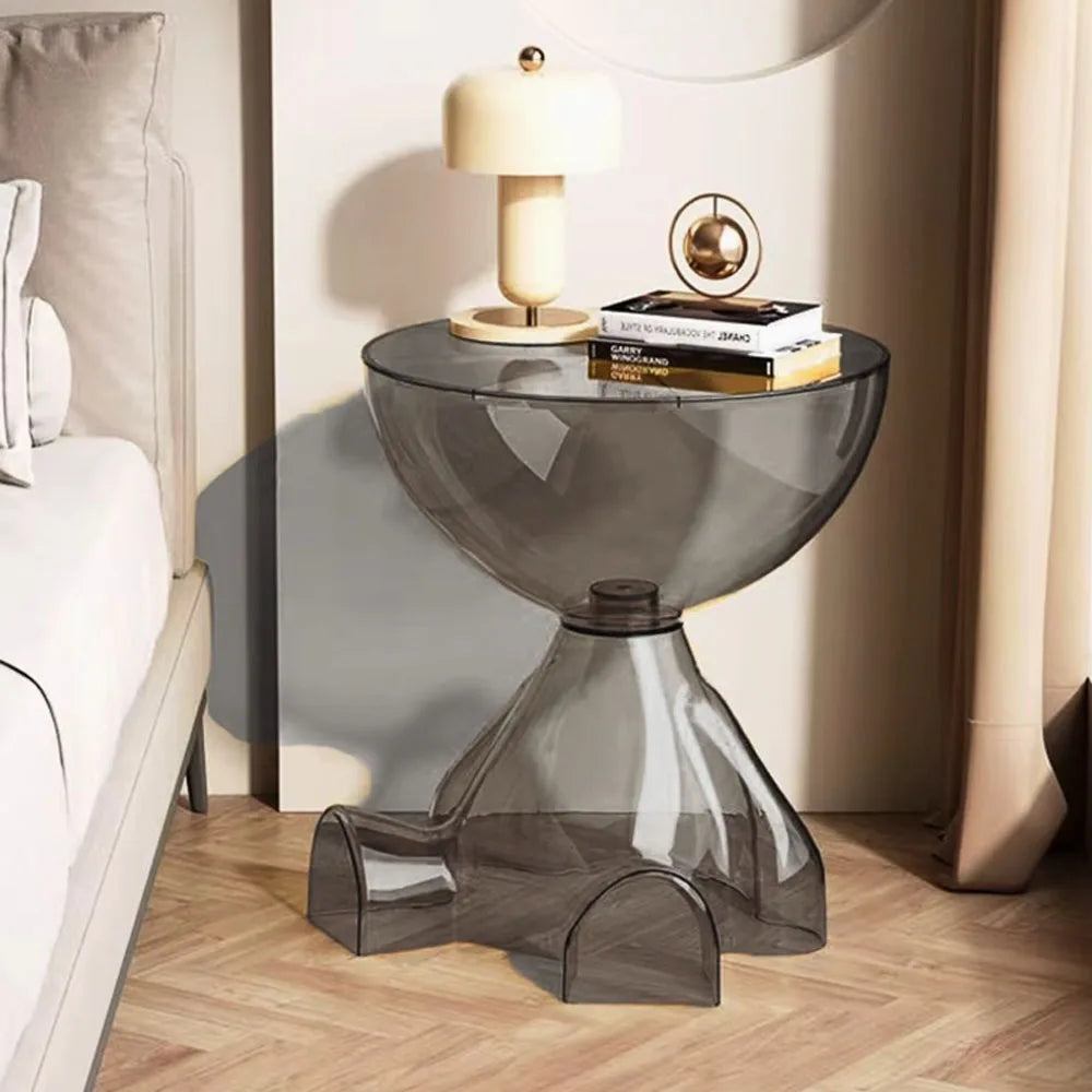 Plastic Round Coffee Table Modern Minimalist Living Room End Table