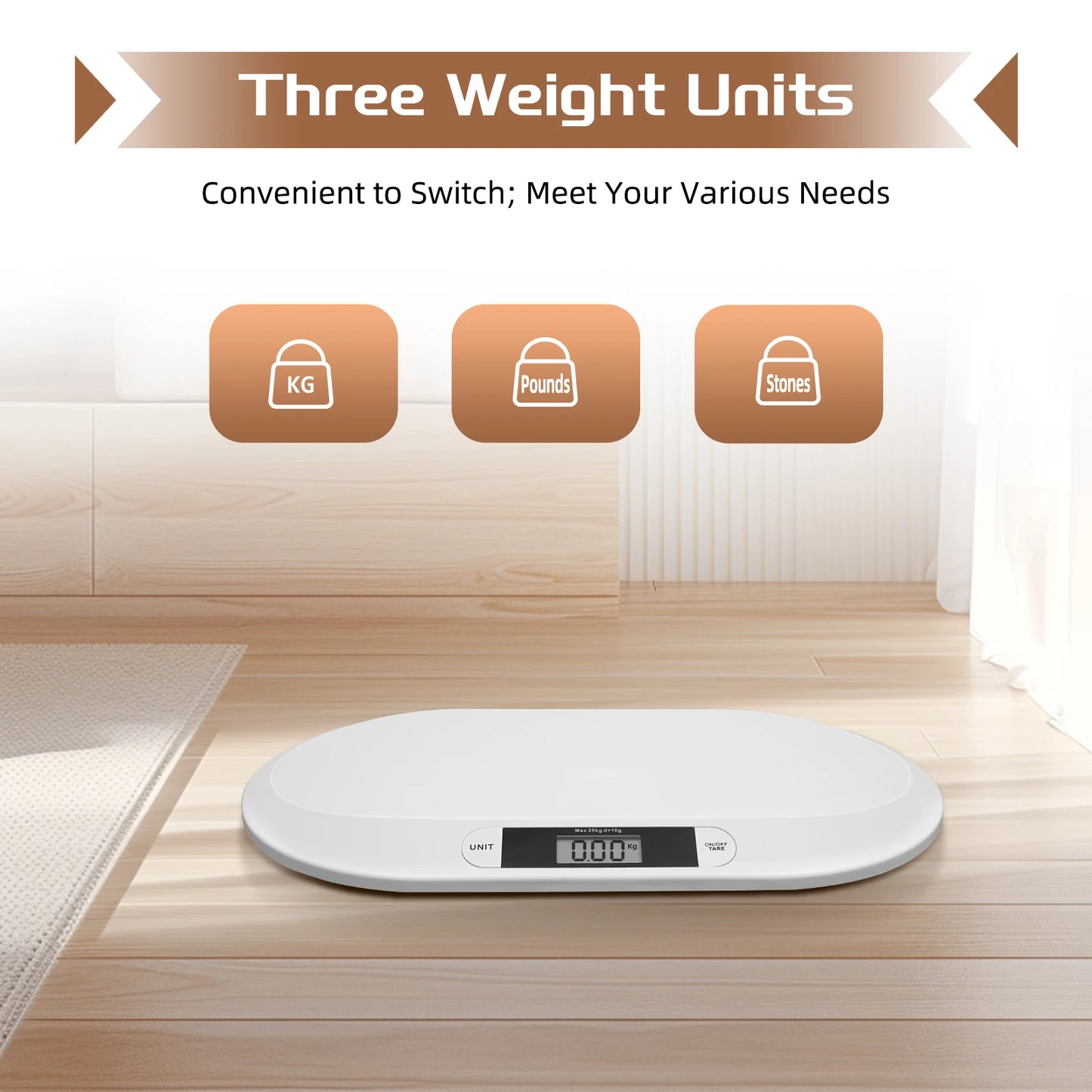 Baby Weighing Scale Digital Baby Scale W/ Large 20kg Capacity,High Precision Sensor, And Ergonomic Design for Baby’s Health