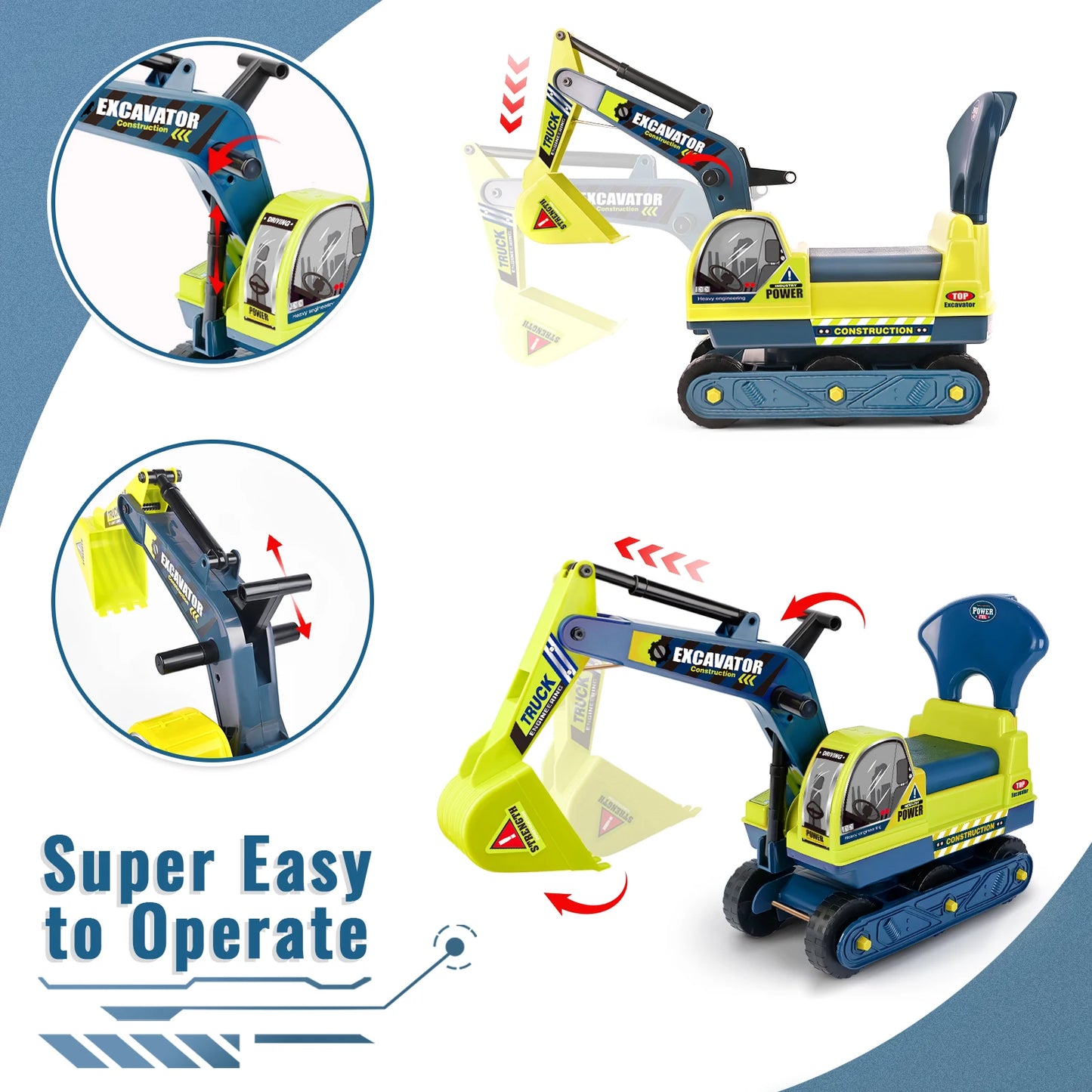 Manual Ride-On Toy Car For Indoor Use With Safety Bumper Gift For Kids