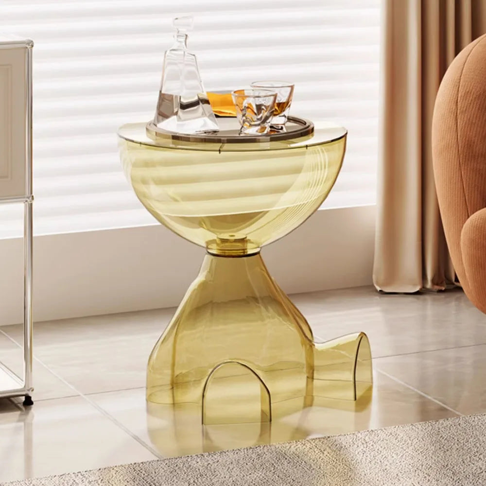 Plastic Round Coffee Table Modern Minimalist Living Room End Table