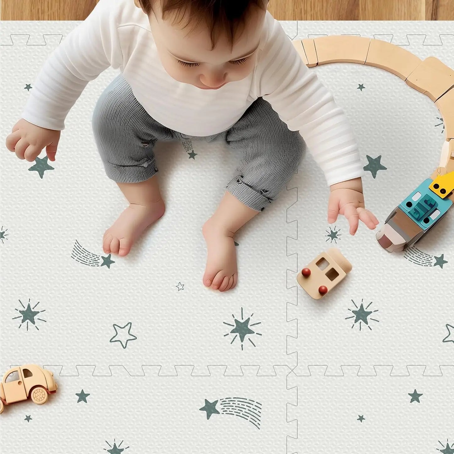 Baby Foam Play Mat, 72x48 Crawling Mat, Floor Mats for Kids for Baby with Interlocking Floor Tiles, Toddler Play Mats for Indoor