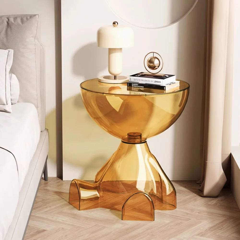Plastic Round Coffee Table Modern Minimalist Living Room End Table