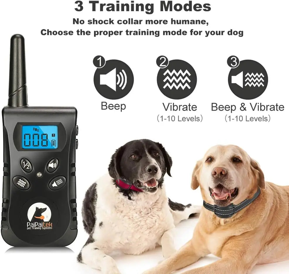No Shock Dog Training Collar With Remote 1600ft Vibration Waterproof