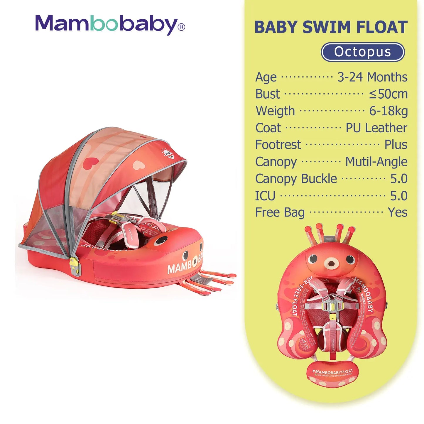 Mambobaby Baby Pool Float Vip 5 Dropshipping Blackproof Pool Mat For Infant Non-Inflatable Natation Buoy With Parasol Beach Toys