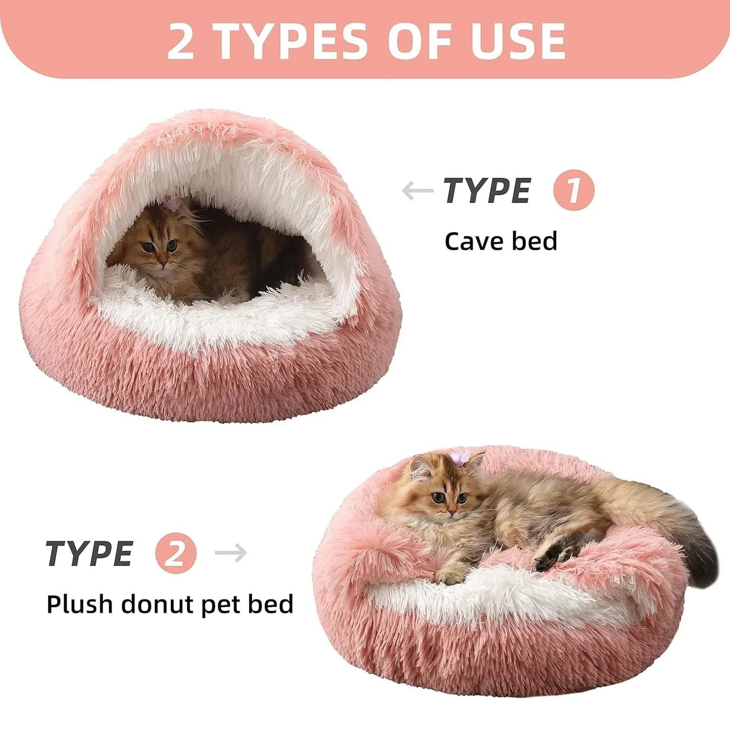 Plush 2In1 Pet Bedstead With Cover For Cats And Dogs