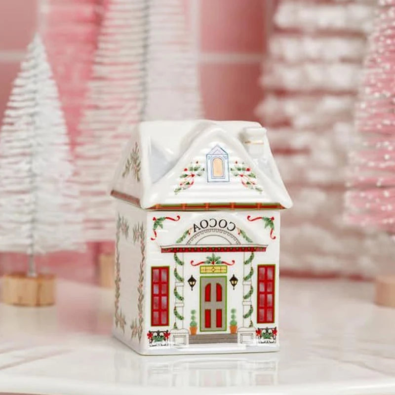Cute Cartoon Holiday Village Spice House Ornament Mini Gingerbread Jars Decor