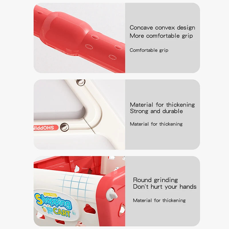 Jovow Shopping Cart Toy for Kids Trolley Pretend Kitchen Supermarket