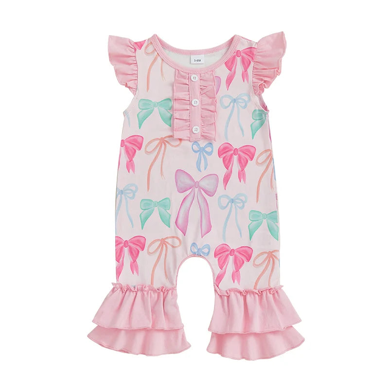 Toddler Girls Romper Short Sleeve Round Neck Floral Print Playsuit Cute Summer Casual Outfit for Baby Girl