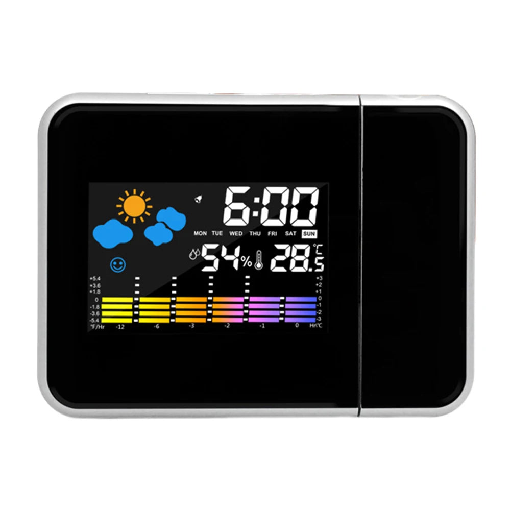Digital LED Projection Clock With Night Backlight Alarm Thermometer Hygrometer