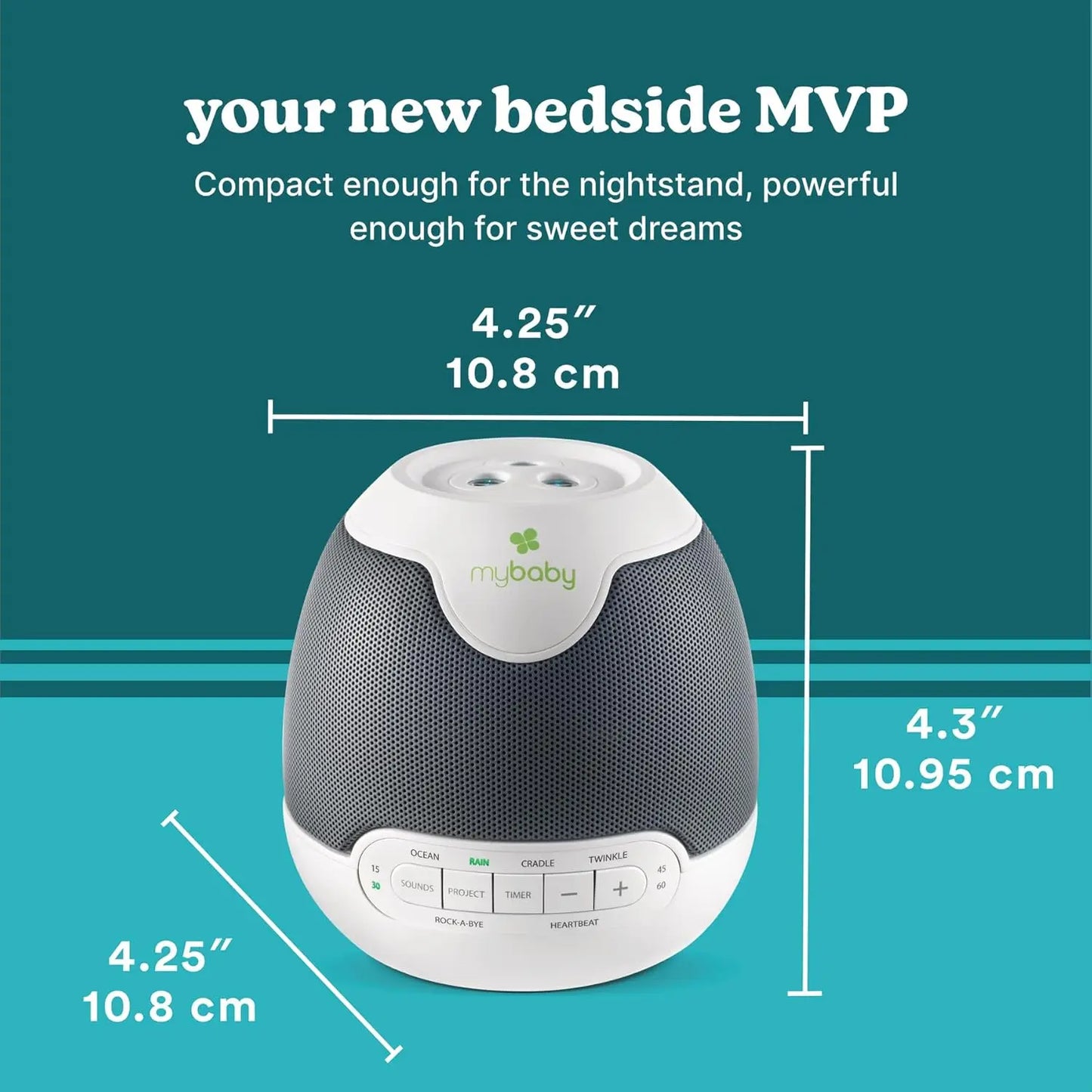 Baby Sound Machine with Projector - 6 Soothing Sounds & Lullabies, Auto-Off Timer, AC Adapter for Nursery Sleep Aid