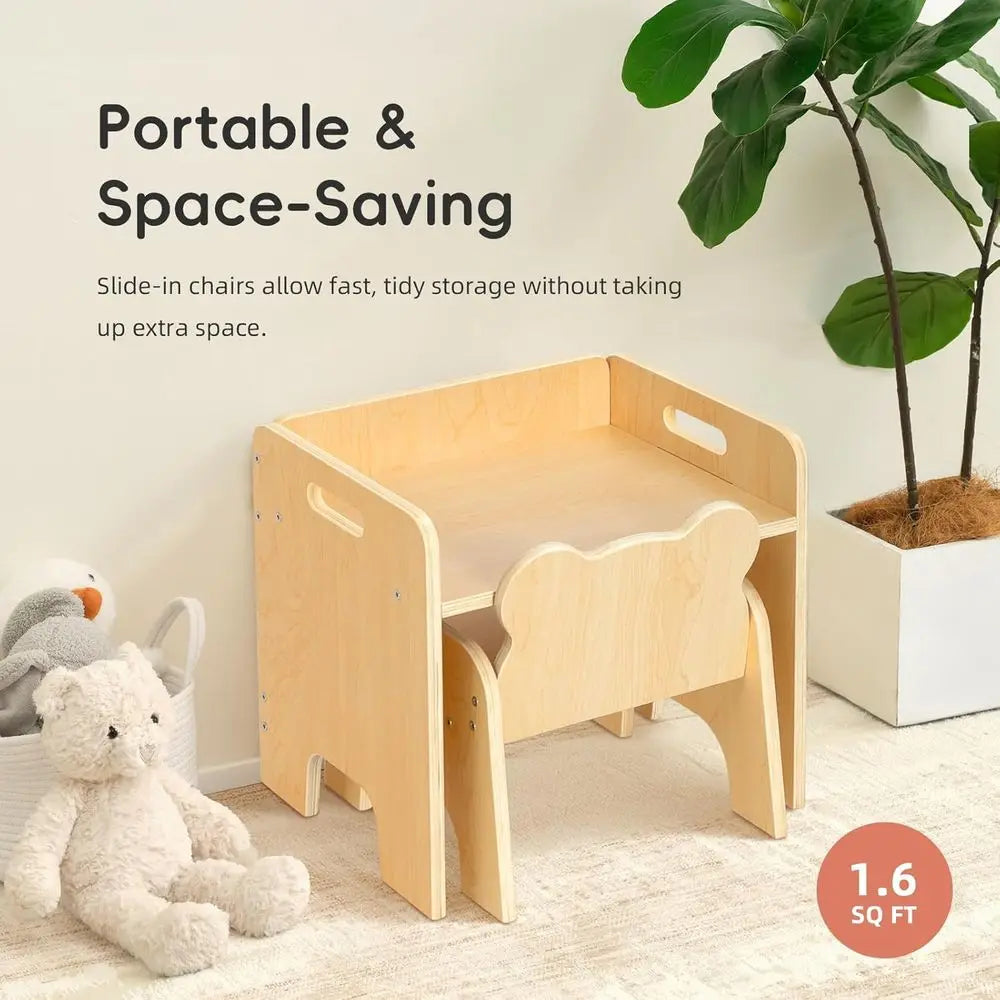 Wooden Toddler Table And Chair Set For Kids Dining