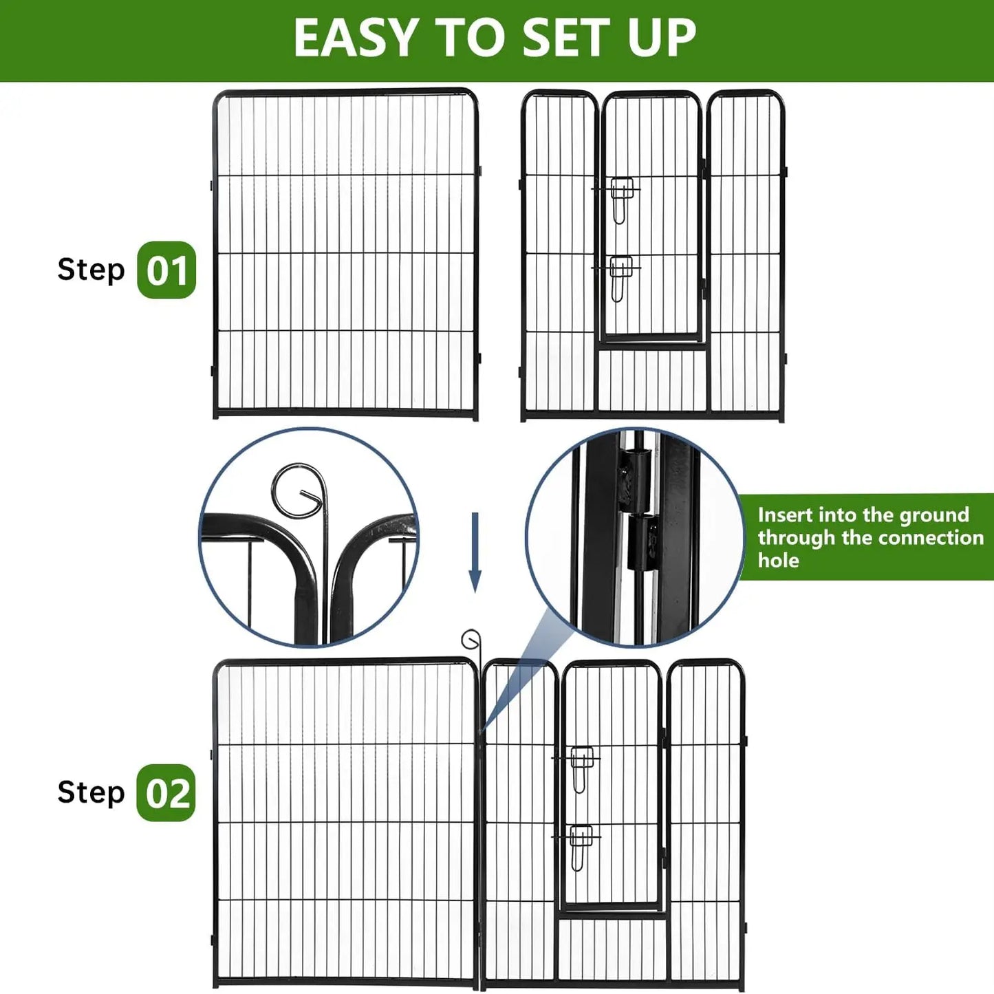 Dog Playpen Heavy Duty Metal Exercise Pen Indoor Outdoor