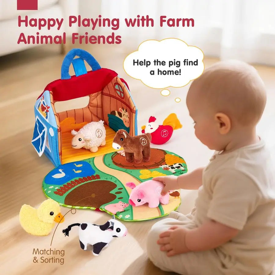 Surprise Barn Farm Animals Set With Real Sounds For Babies