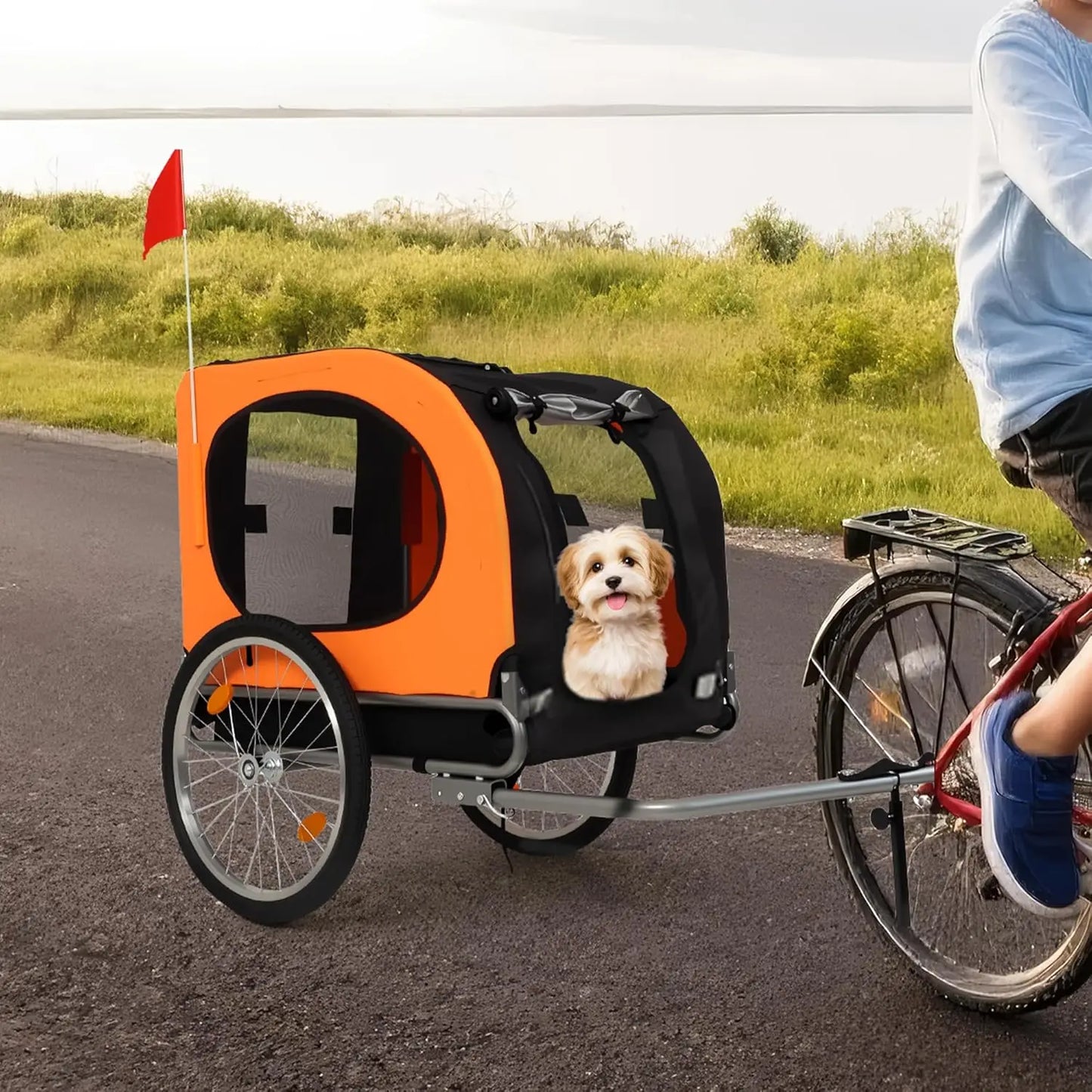 Twister.CK Dog Bike Trailer 88Lbs Capacity Carrier Foldable
