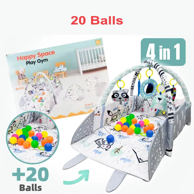 4in1 Baby Play Mat Thick Newborn Kids Activity Gym Crawling Blanket Infant Game Pad Fitness Carpet Early Education Toy Gift