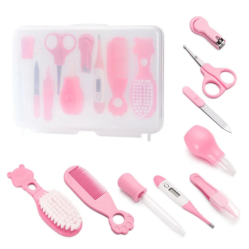 8/10/13pcs Newborn Baby Kids Nail Hair Health Care Thermometer Grooming Brush Kit Care Baby Essentials Newborn Material Safety