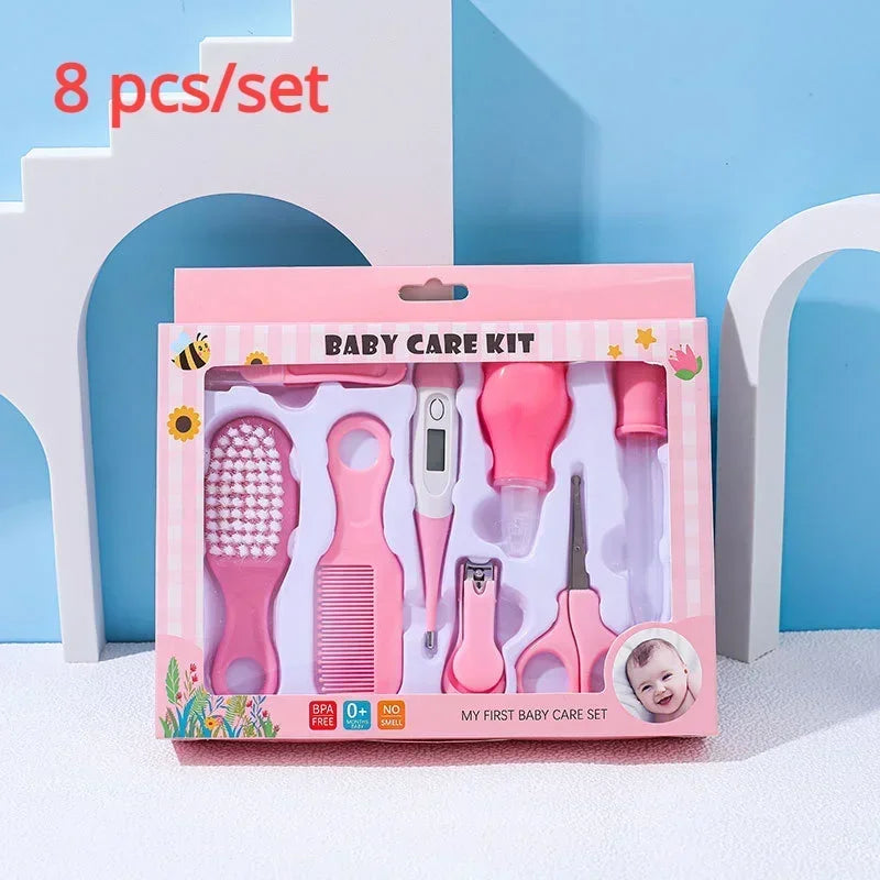 8/10/13pcs Newborn Baby Kids Nail Hair Health Care Thermometer Grooming Brush Kit Care Baby Essentials Newborn Material Safety