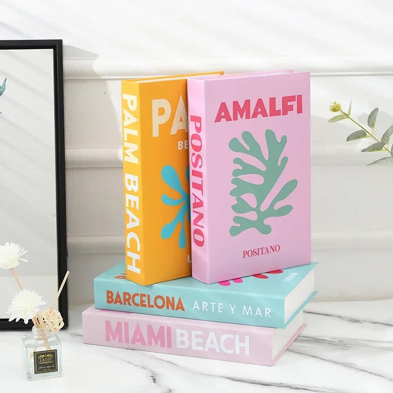 Travel Series Fake Book Decor For Living Room Display Box
