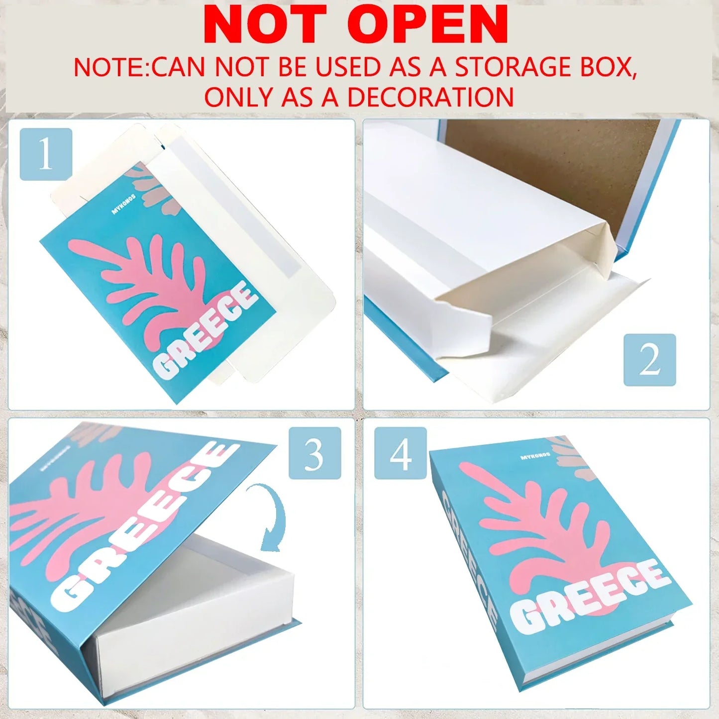 Travel Series Fake Book Decor For Living Room Display Box
