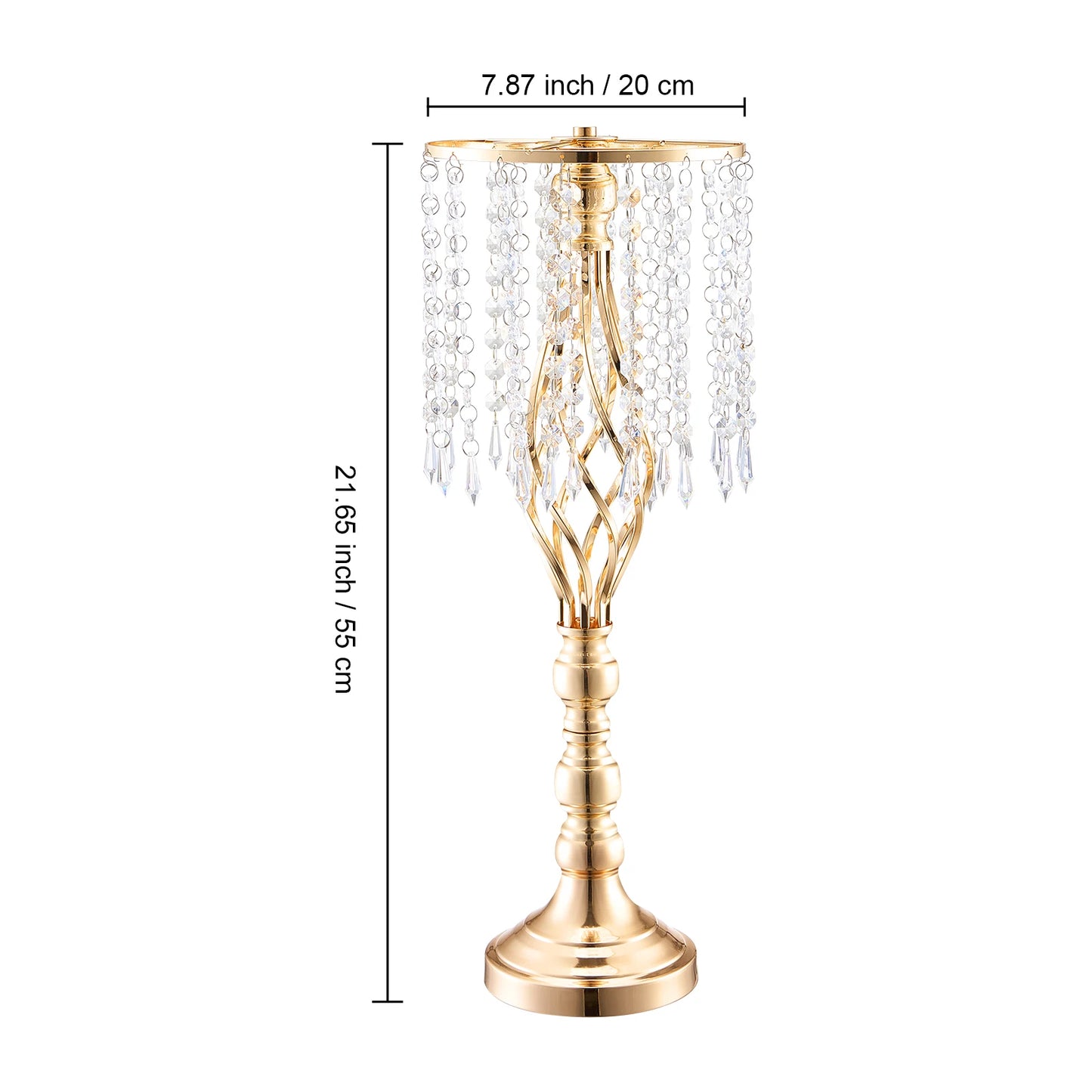 NONECN Crystal Wedding Flower Stand Metal Centerpiece Vase And Holders