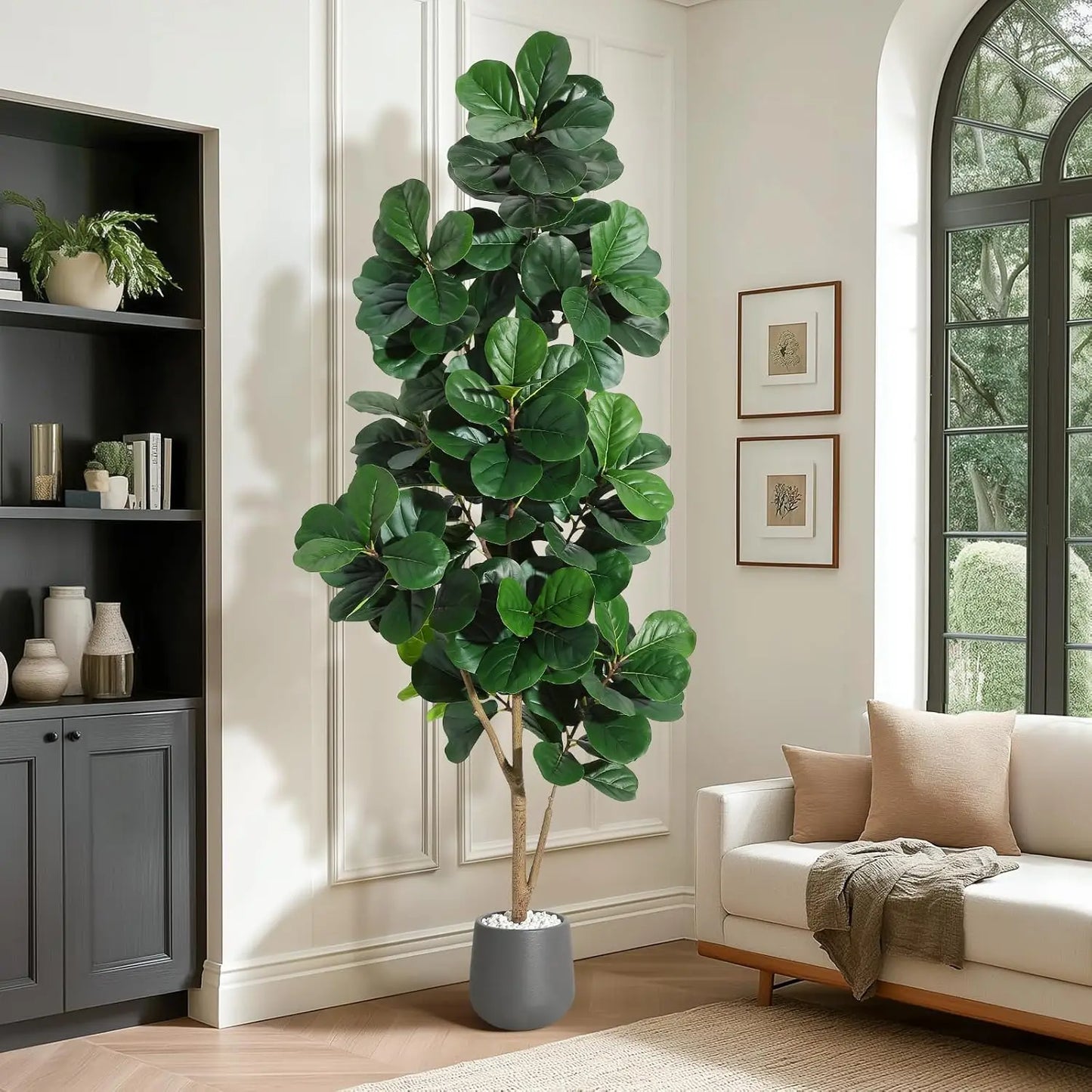 HiMISSCN Fiddle Leaf Fig Artificial Tree in Planter