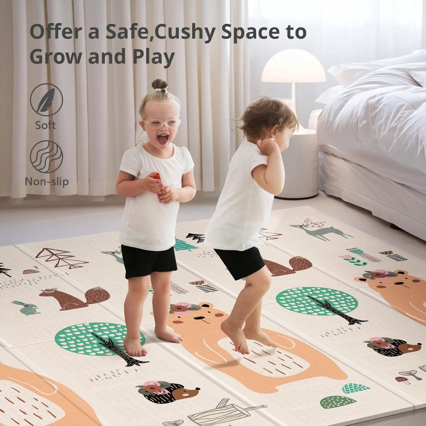 Foldable Baby Play Mat, Extra Large Waterproof Activity Playmats for Babies,Toddlers, Infants, Play & Tummy Time, Foam Baby Mat