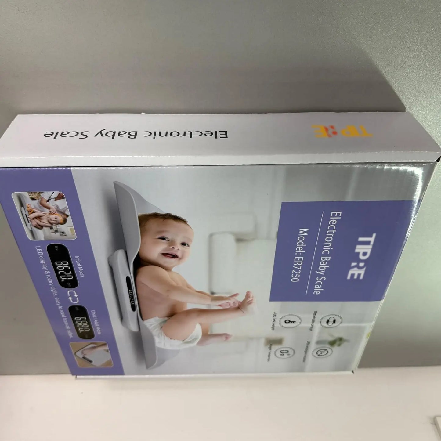 Digital Baby & Pet Scale with Auto-Rotating LED Screen, Detachable Tray, Up to 400lb/180kg for Accurate Weighing