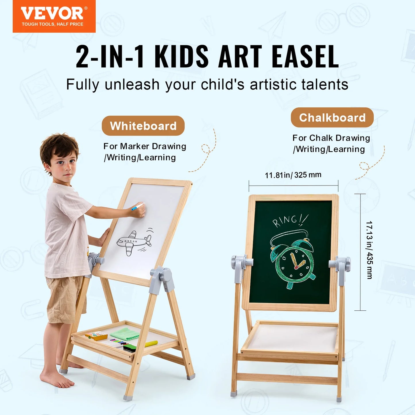 SucceBuy Standing Magnetic Drawing Board WordPad Art Easel Kids